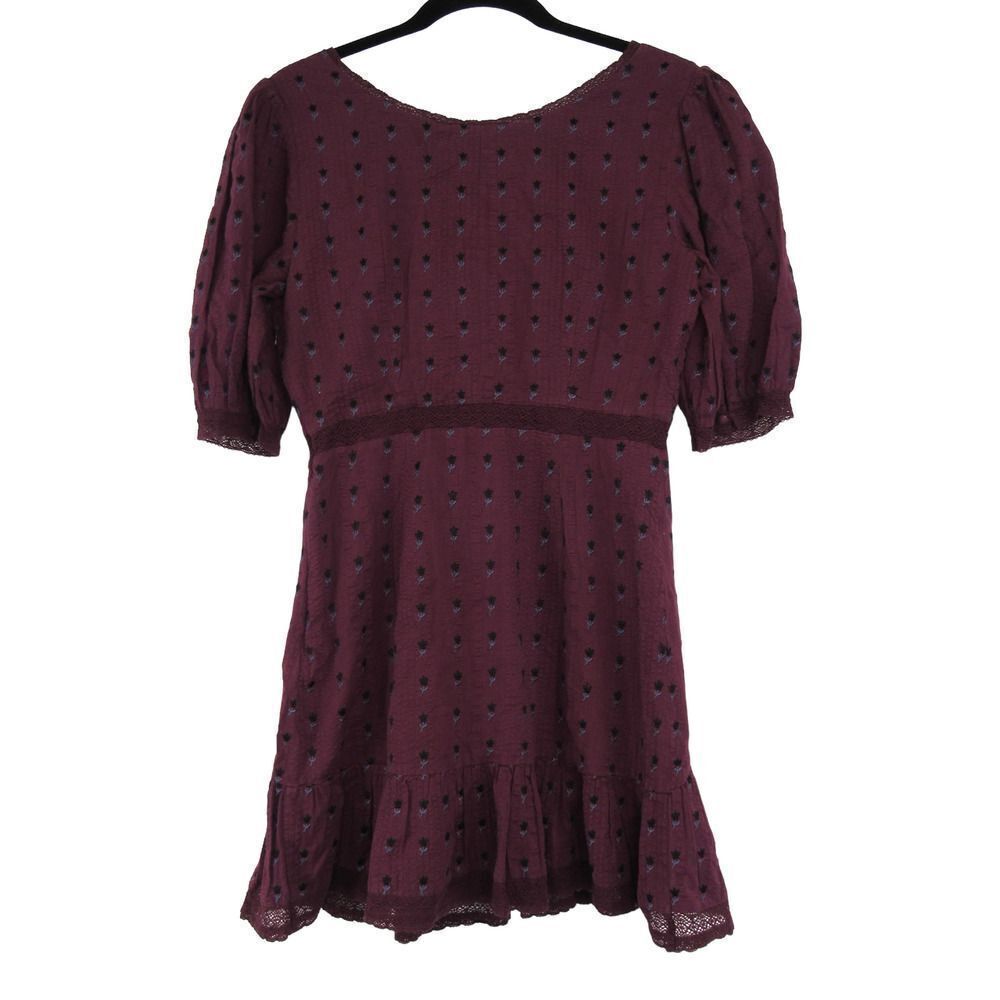 LoveShackFancy Women’s Lena Dress in Spice Burgundy Sz S - Picture 2 of 6